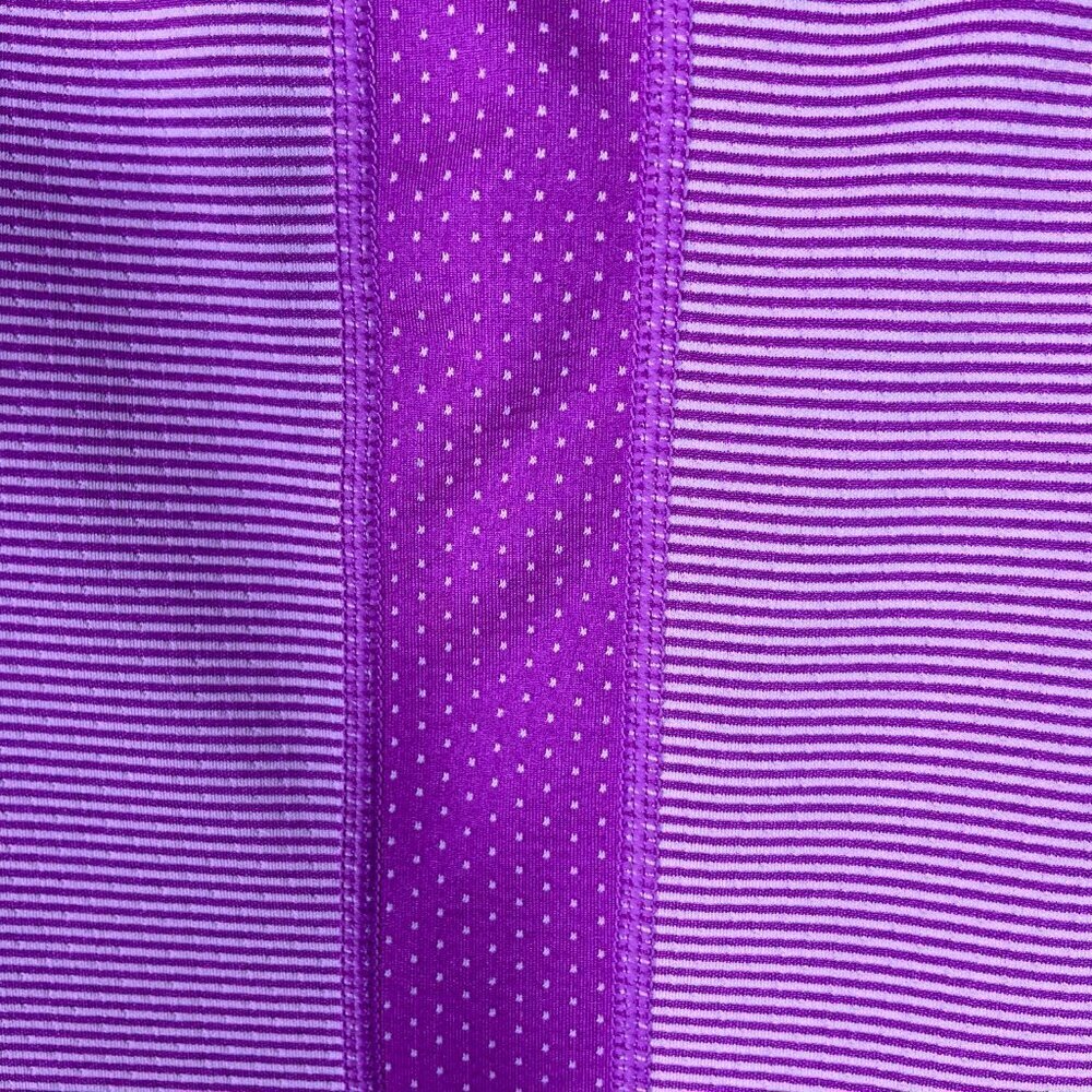 Title Nine Layli Active Dress Pinkish Purple Stripe & Dot Cowl Neck Pockets M! - Picture 6 of 6